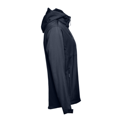THC ZAGREB. Men's softshell jacket with detachable hood and rounded back hem